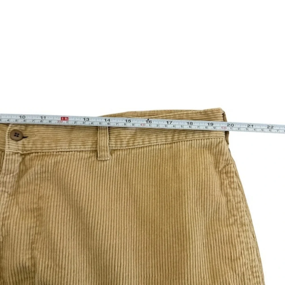 Vintage‎ J. Crew Khaki Corduroy Y2K Relaxed Wide Leg Baggy Pants Mens 40